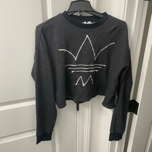 Adidas Crop Sweater. Size M. Grey